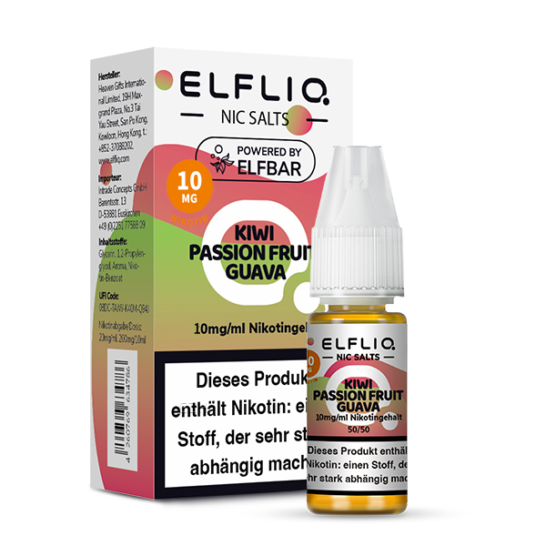 Elfbar Elfliq 10ml - Kiwi Passion Fruit Guava 10mg