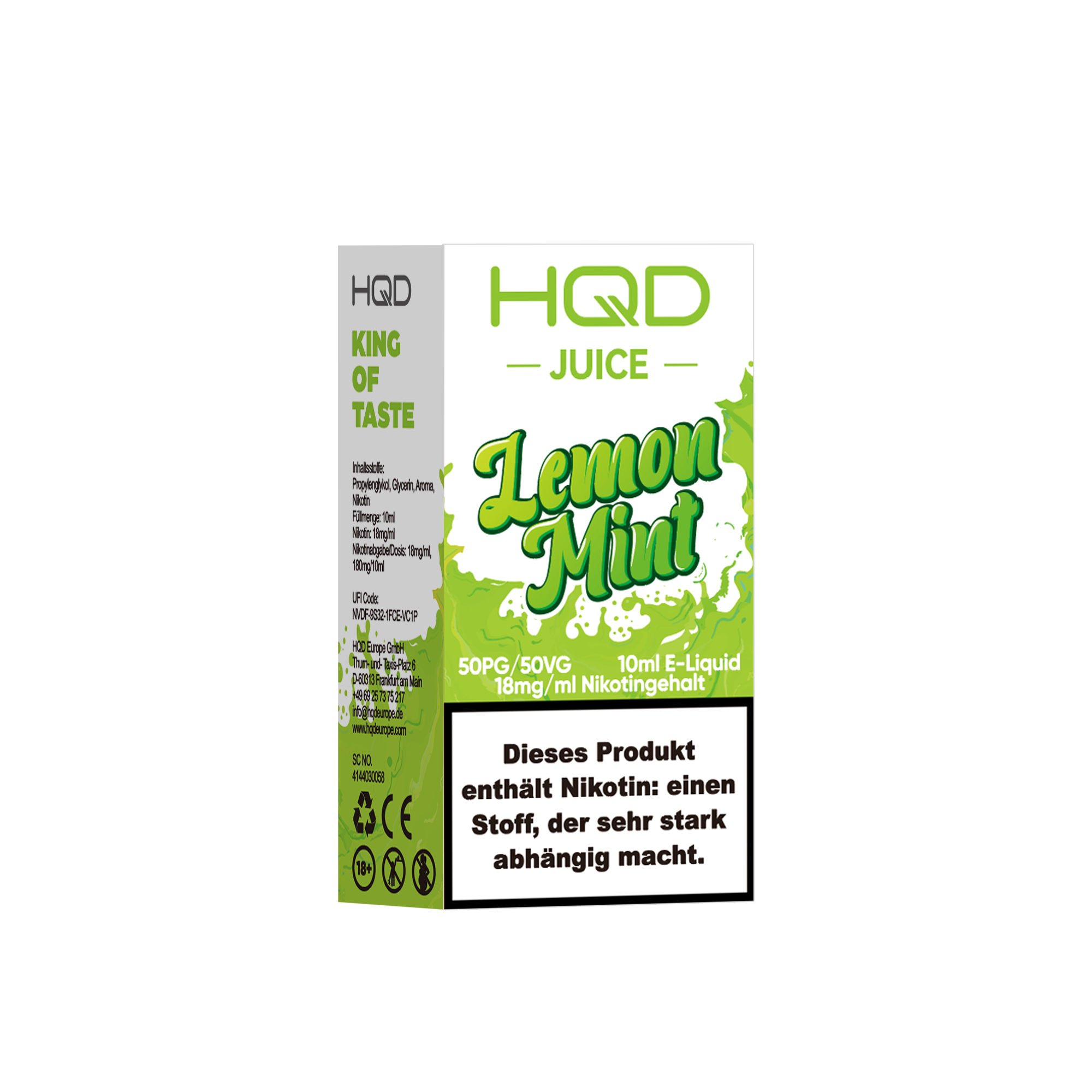 HQD Juice - 18mg Liquid - 10ml - Lemon Mint