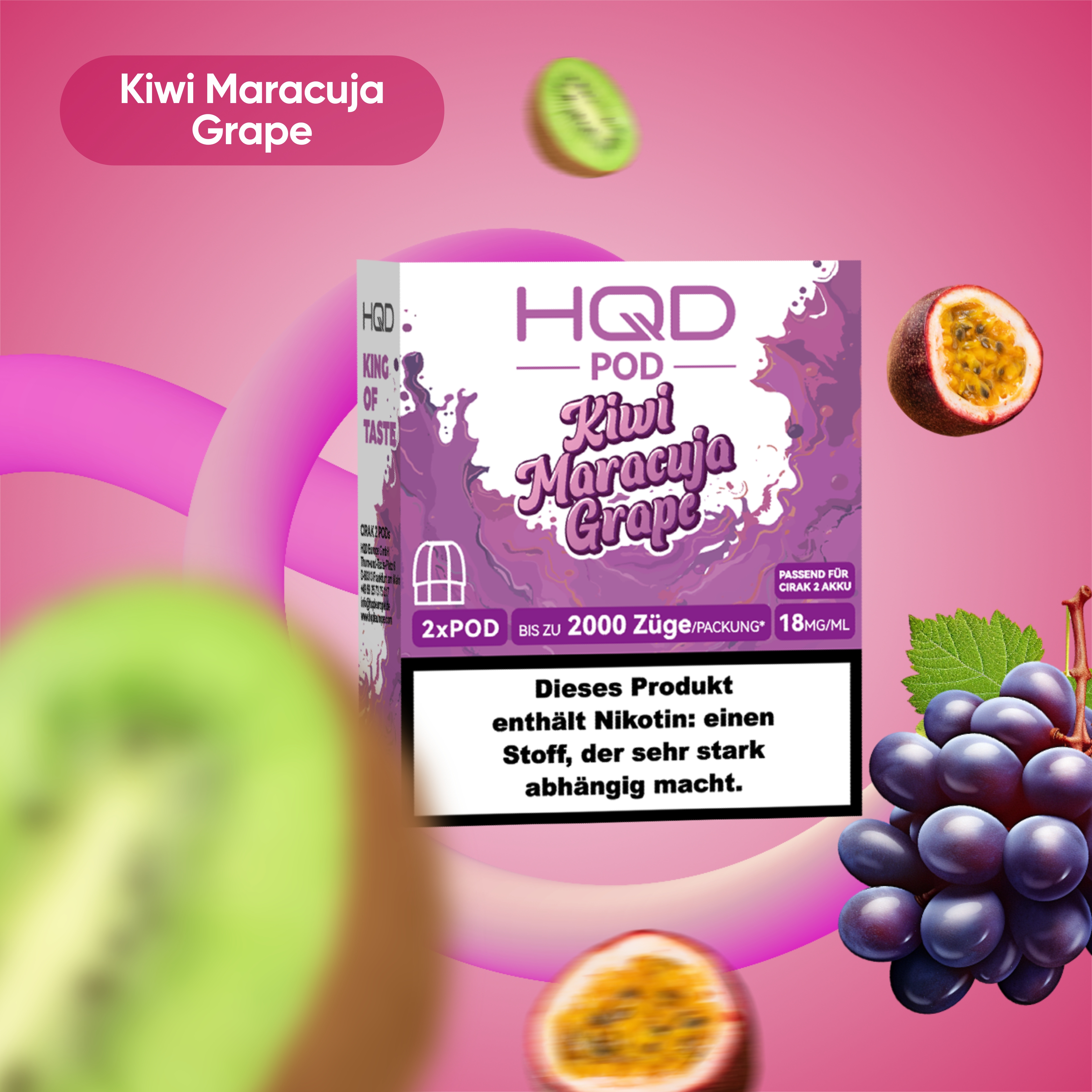 HQD - Cirak 2 Pod - Kiwi Maracuja Grape