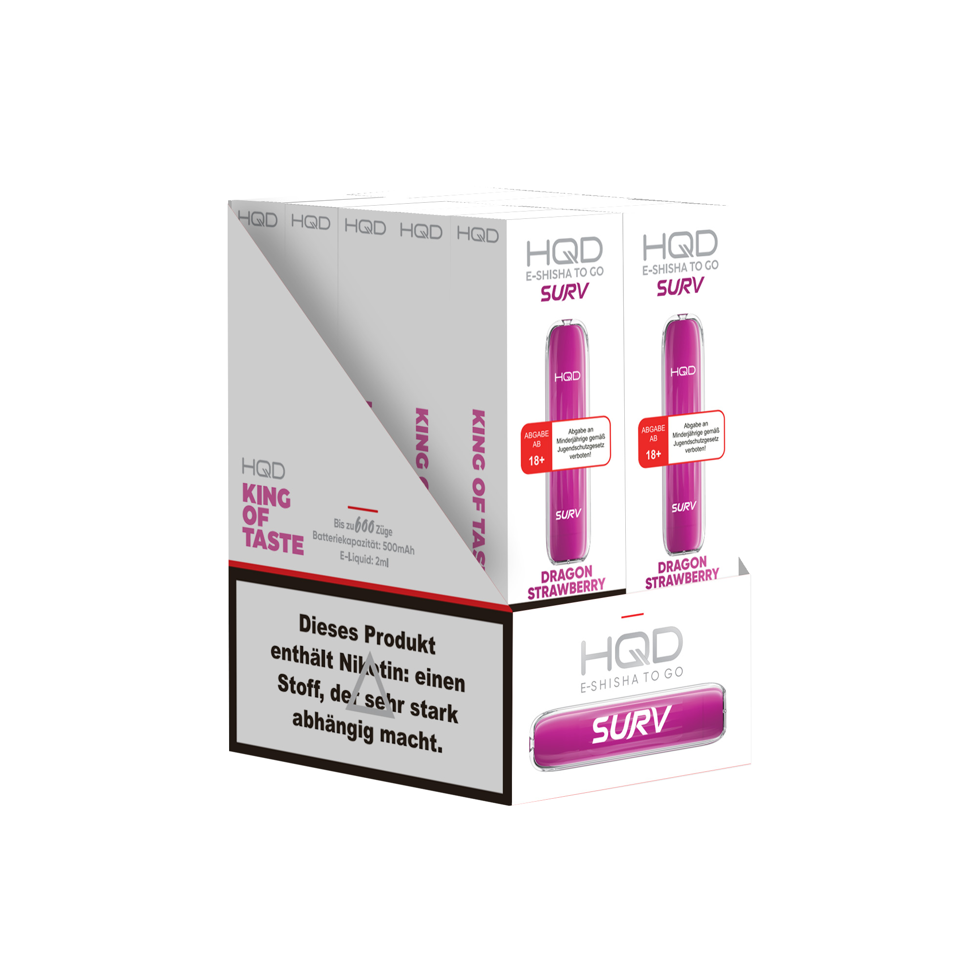 HQD Surv - E-Shisha - 600 Züge - Dragon strawberry