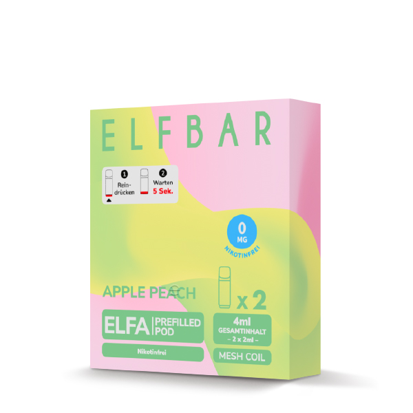 Elfbar - Elfa Prefilled Pod 2x2ml - Apple Peach Nikotinfrei