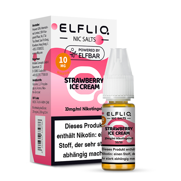 Elfbar Elfliq 10ml - Strawberry Ice Cream 10mg