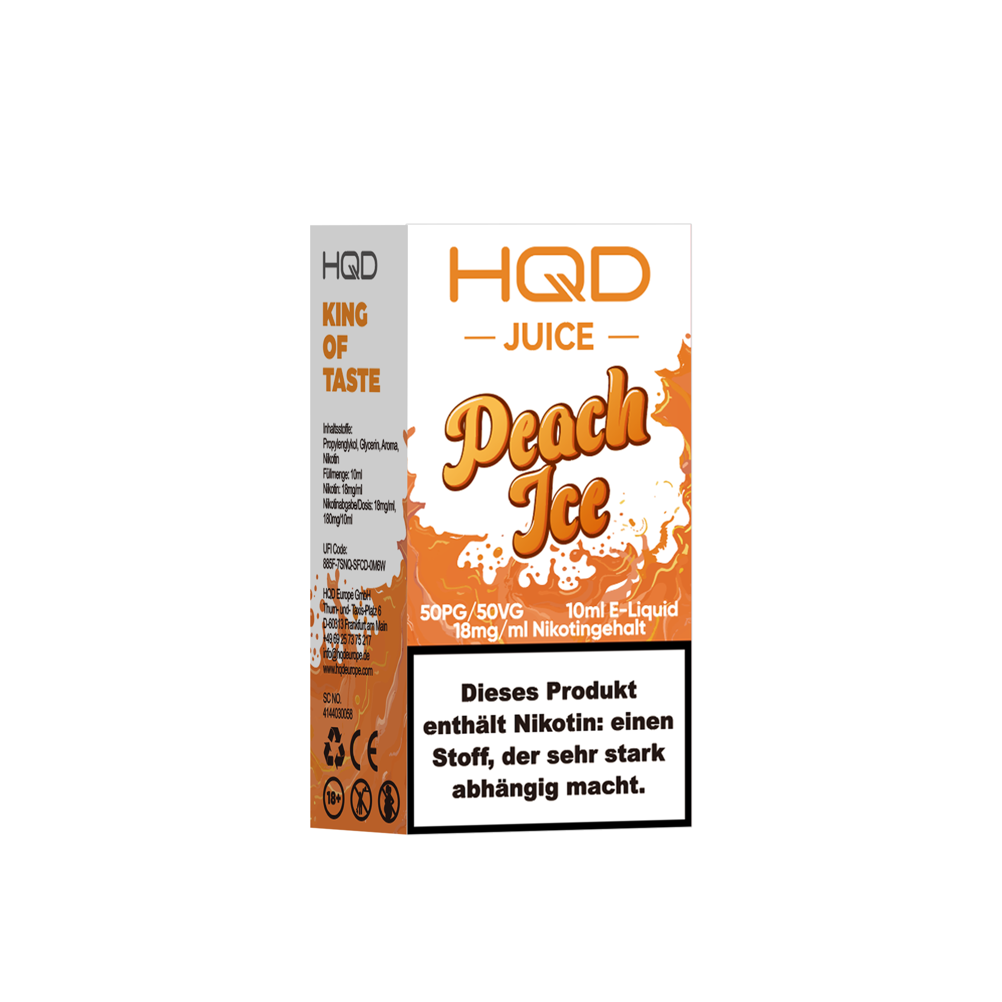 HQD Juice - 18mg Liquid - 10ml - Peach Ice