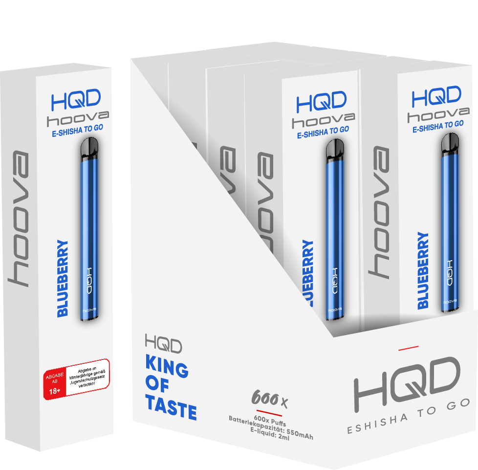 HQD Hoova - E-Shisha - 600 Züge - Blueberry