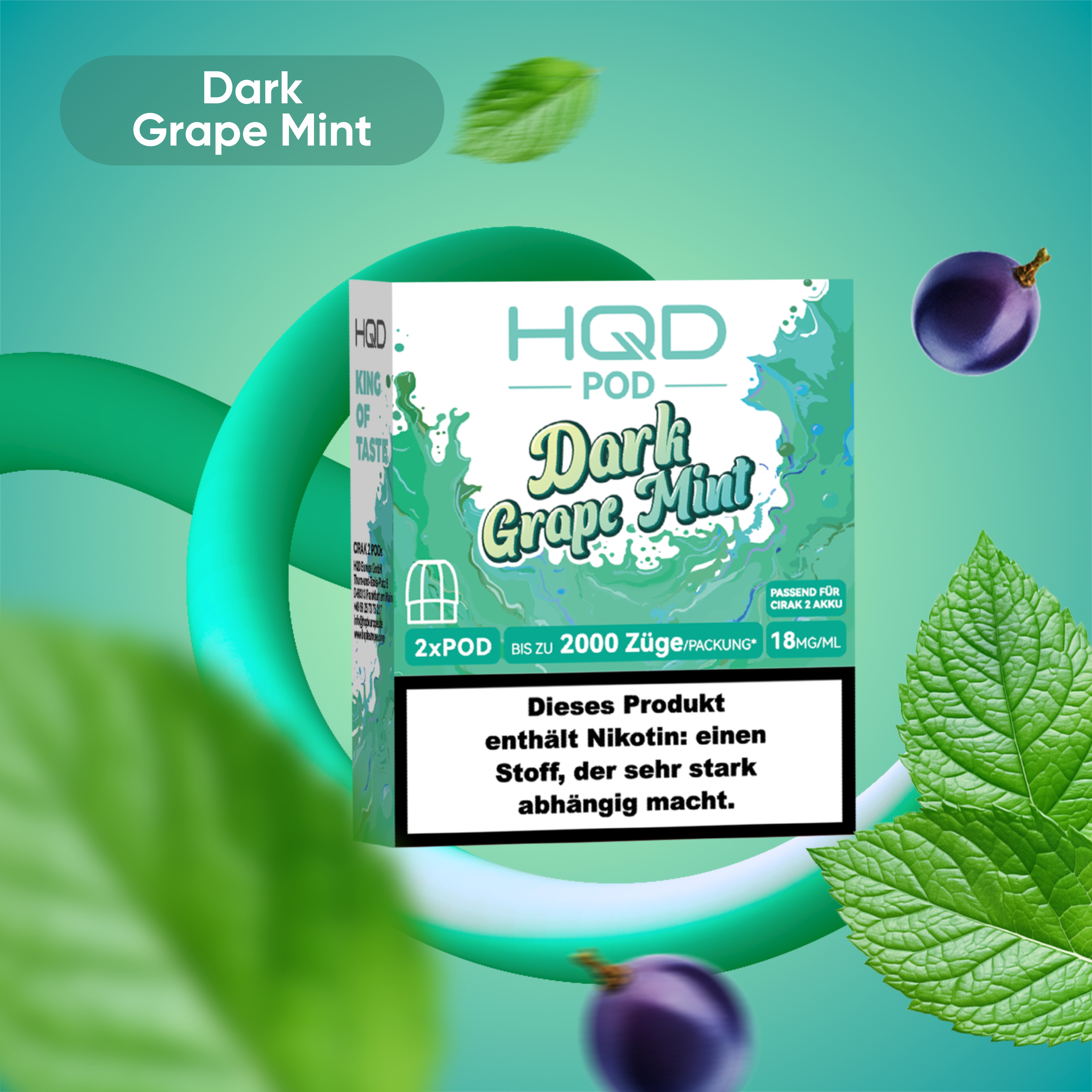 HQD - Cirak 2 Pod - Dark Grape Mint