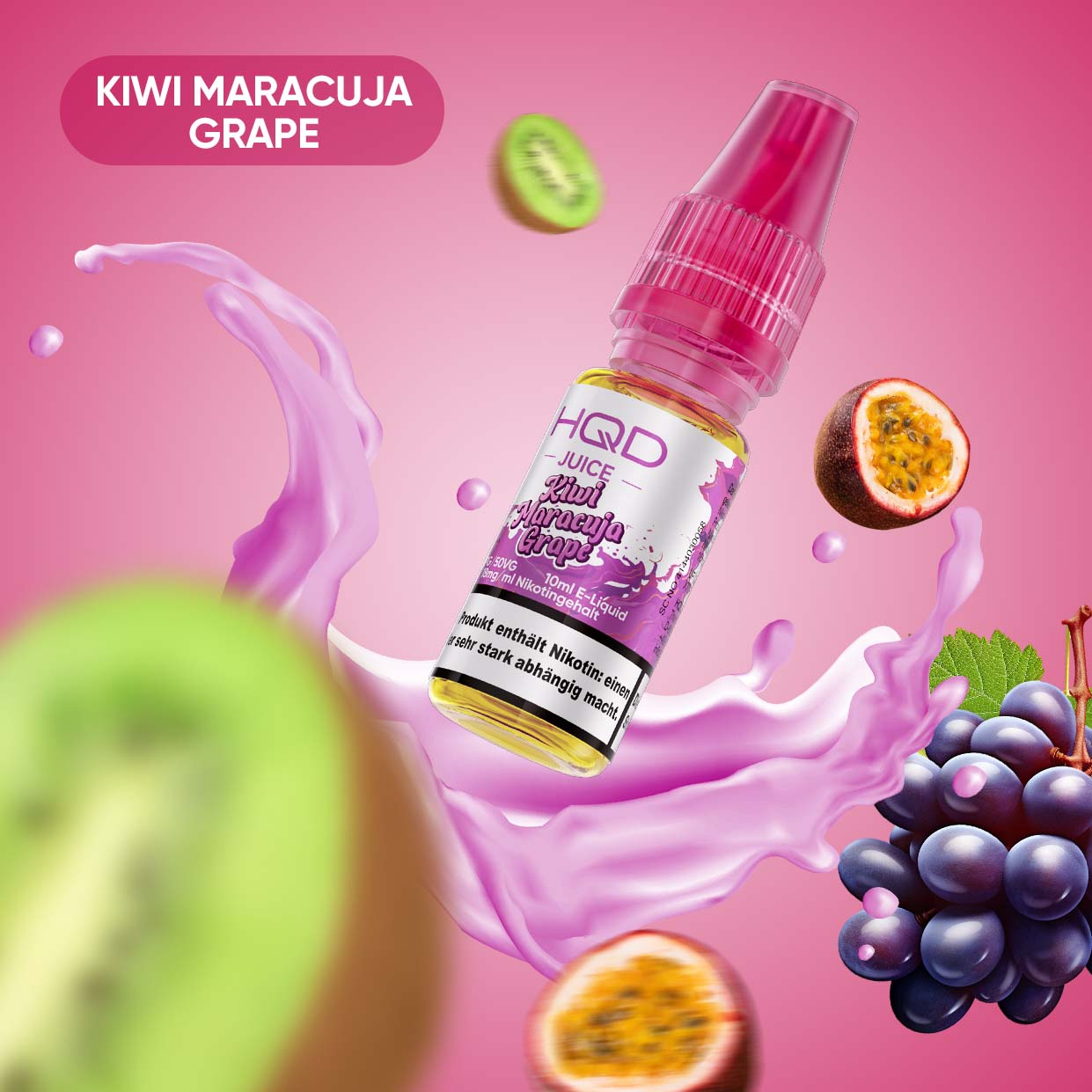 HQD Juice - 18mg Liquid - 10ml - Kiwi Maracuja Grape