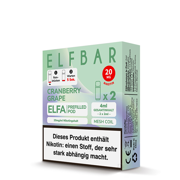 Elfbar - Elfa Prefilled Pod 2x2ml - Cranberry Grape