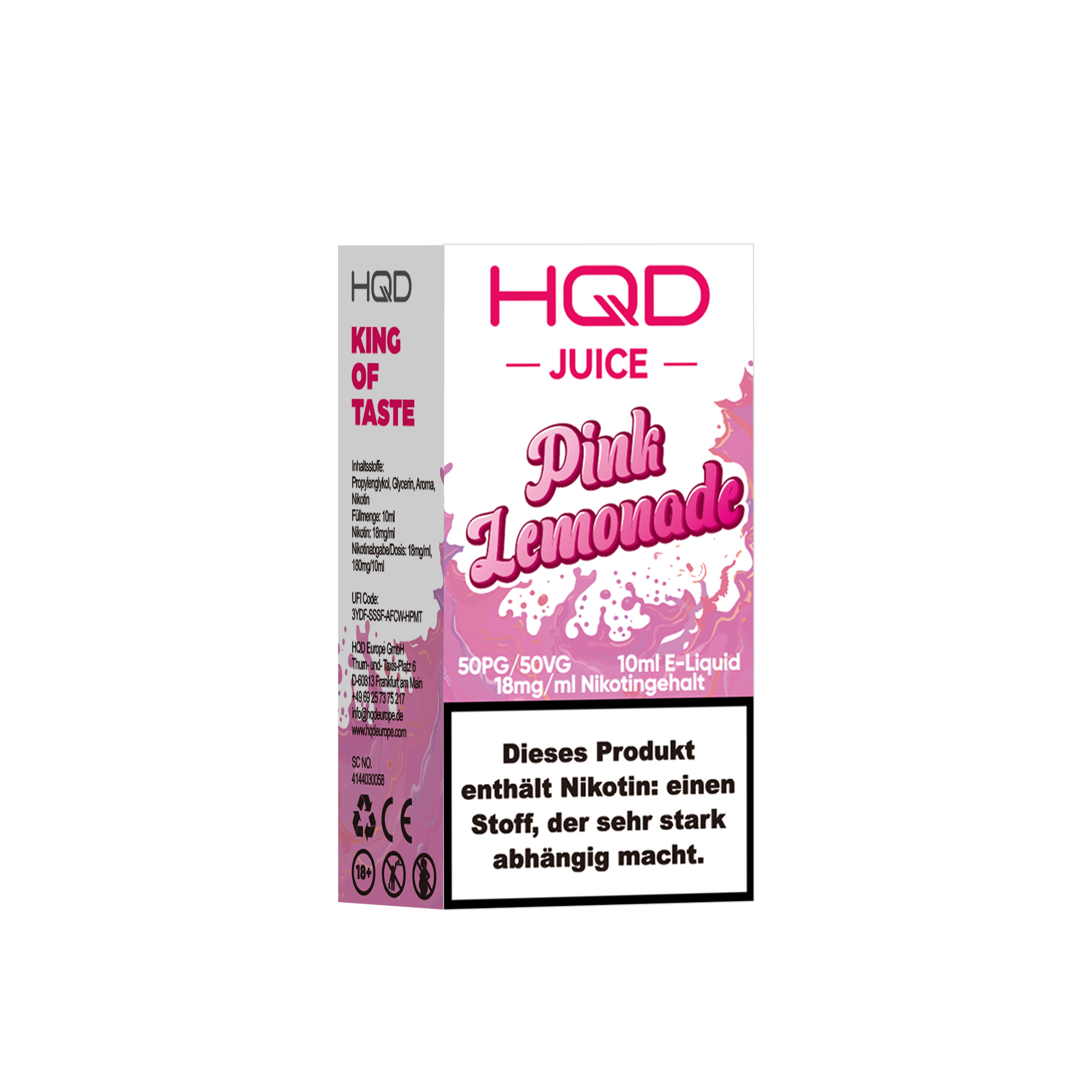 HQD Juice - 18mg Liquid - 10ml - Pink Lemonade