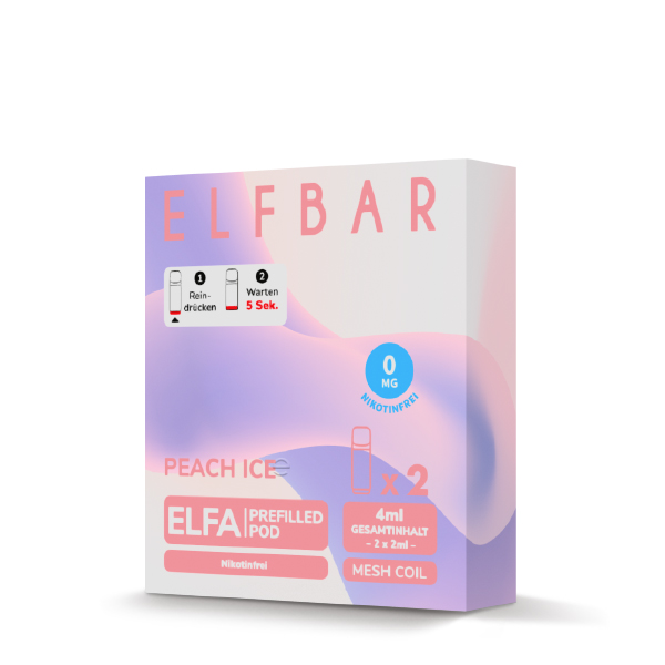 Elfbar - Elfa Prefilled Pod 2x2ml - Peach Ice Nikotinfrei