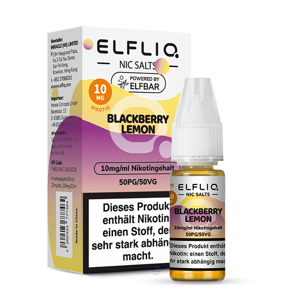 Elfbar Elfliq 10ml - Blackberry Lemon 10mg