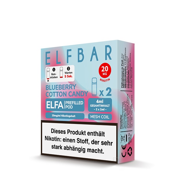 Elfbar - Elfa Prefilled Pod 2x2ml - Blueberry Cotton Candy