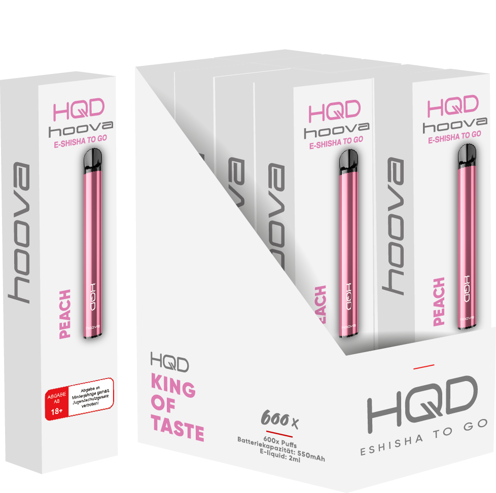 HQD Hoova - E-Shisha - 600 Züge - Peach