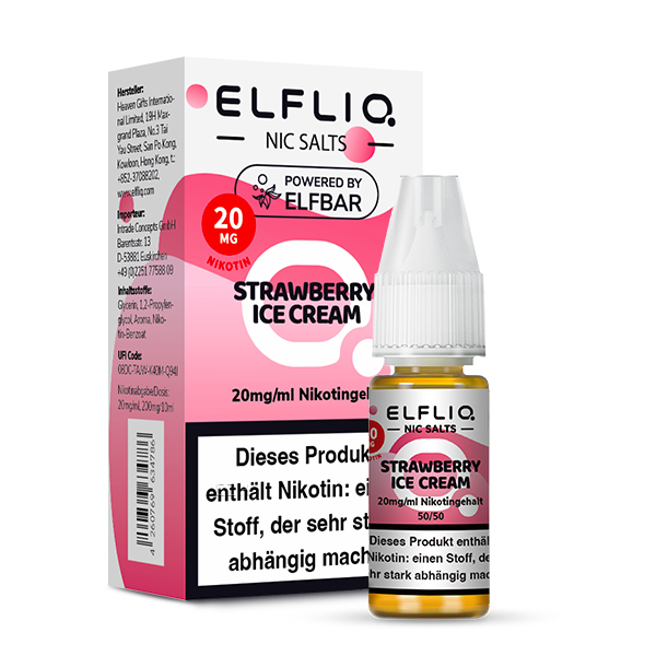 Elfbar Elfliq 10ml - Strawberry Ice Cream 20mg