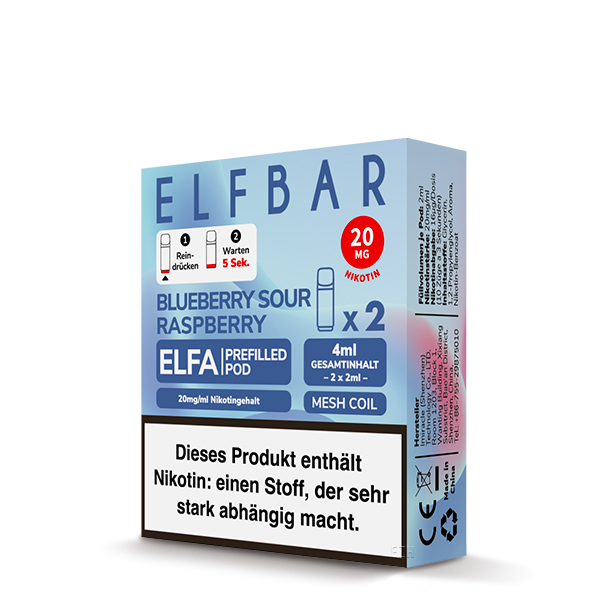 Elfbar - Elfa Prefilled Pod 2x2ml - Blueberry Sour Raspberry