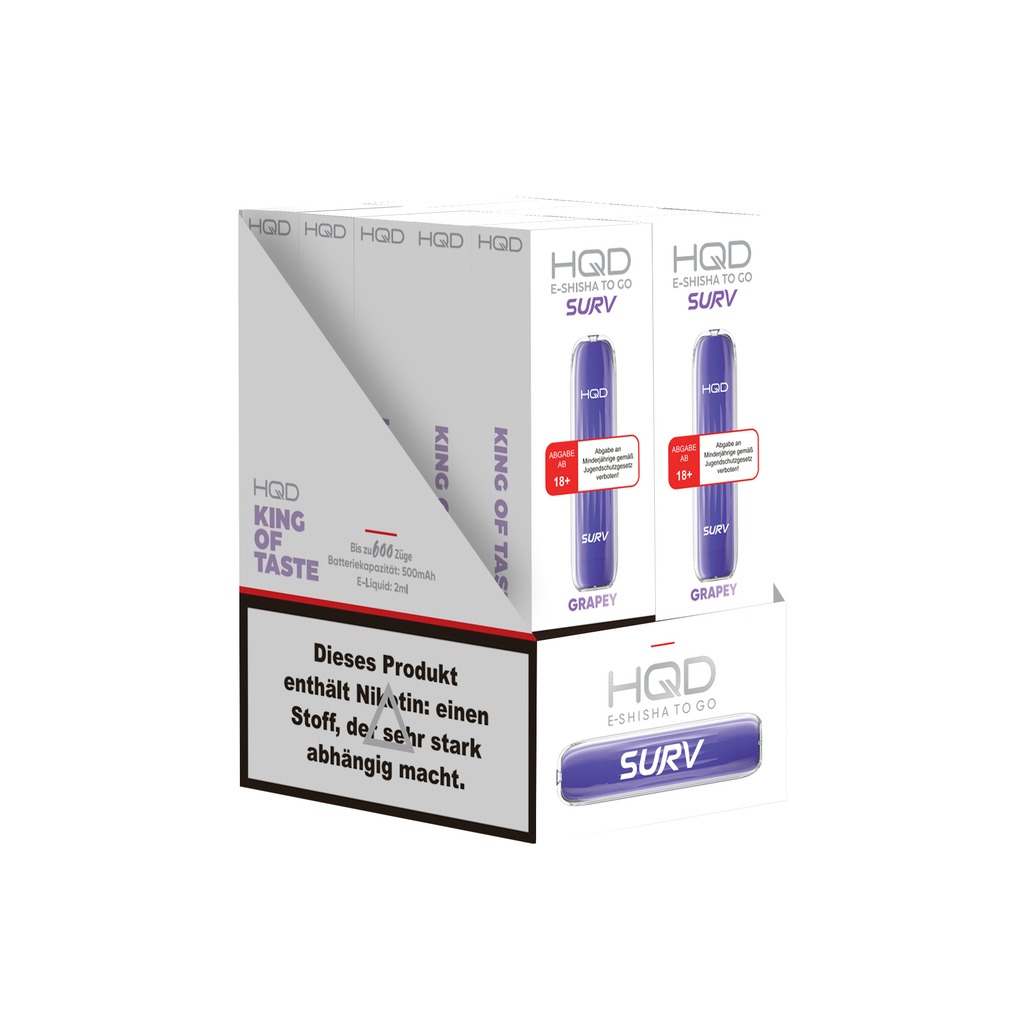 HQD Surv - E-Shisha - 600 Züge - Grapey