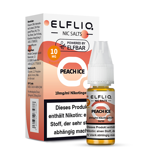 Elfbar Elfliq 10ml - Peach Ice 10mg