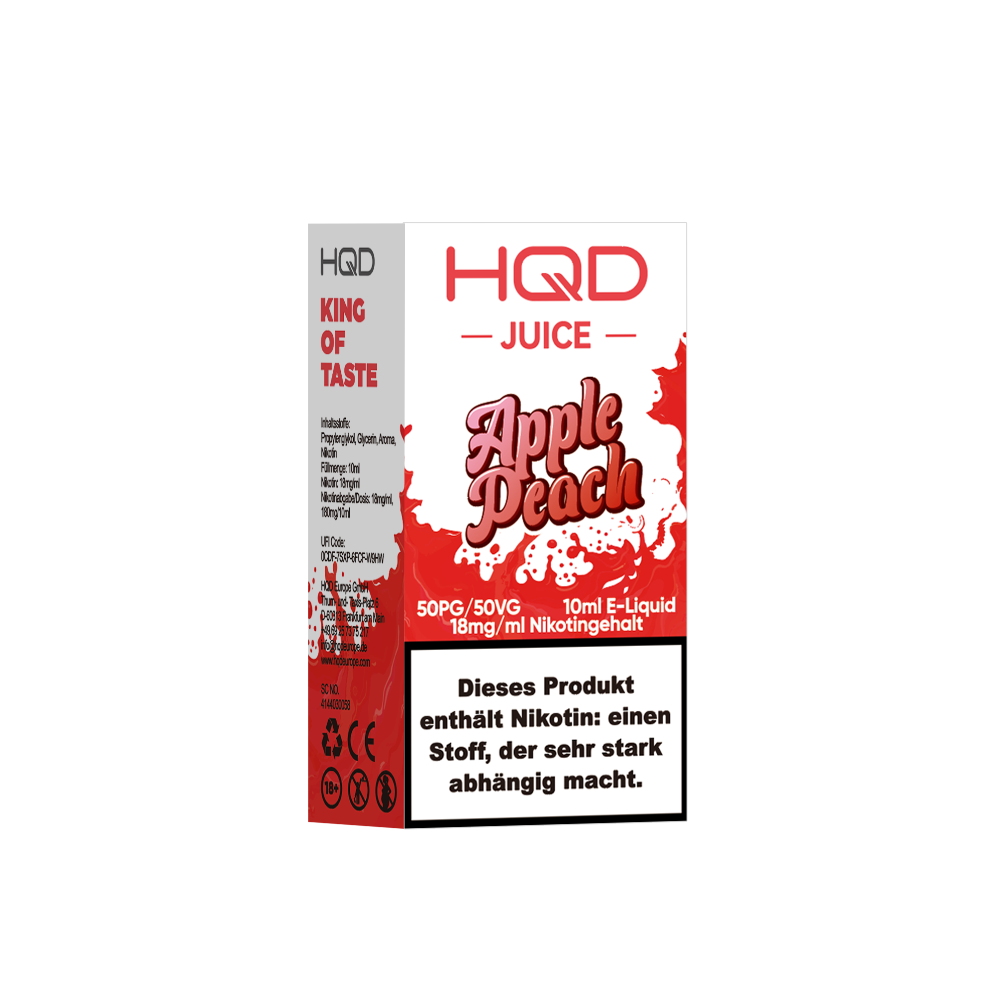 HQD Juice - 18mg Liquid - 10ml - Apple Peach