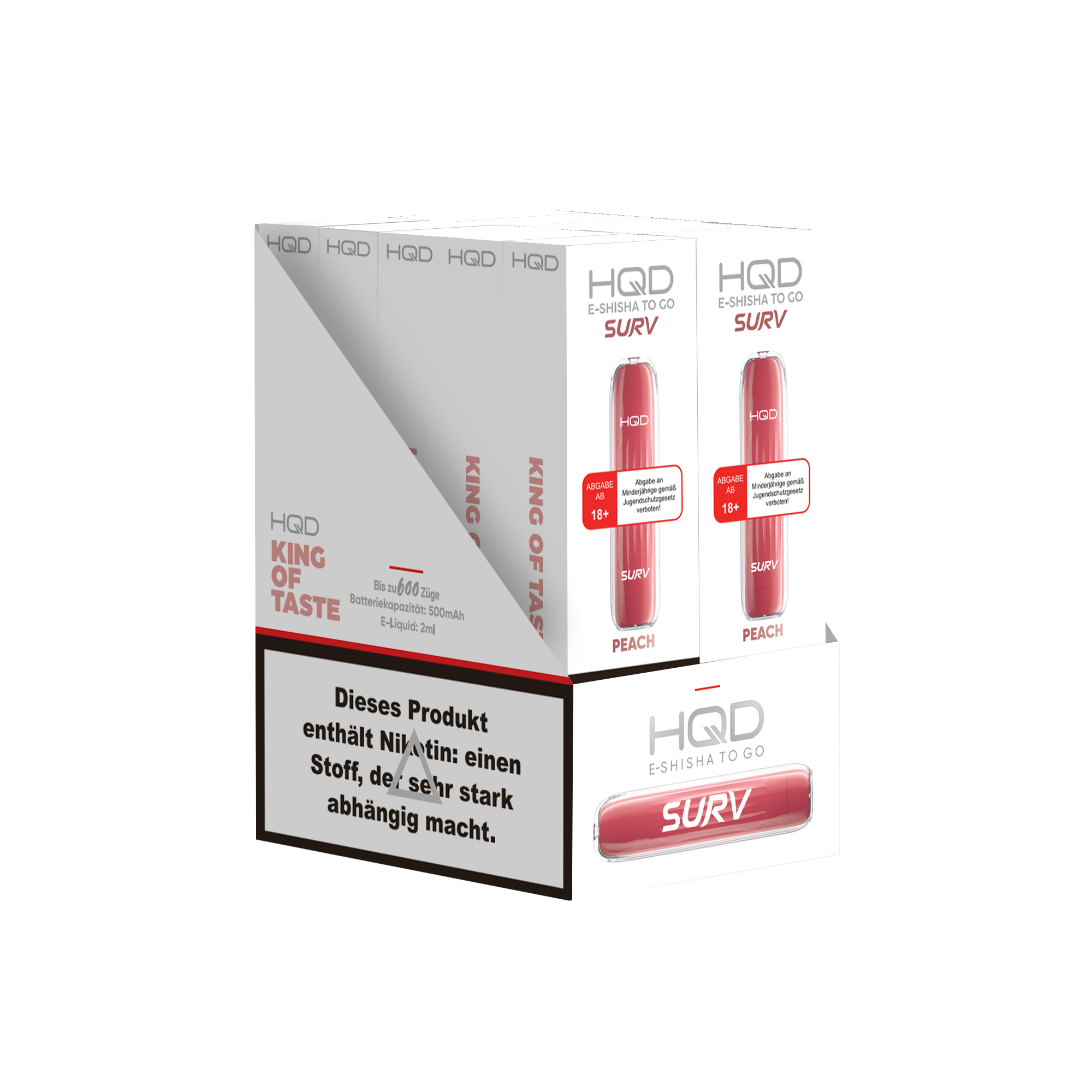 HQD Surv - E-Shisha - 600 Züge - Peach
