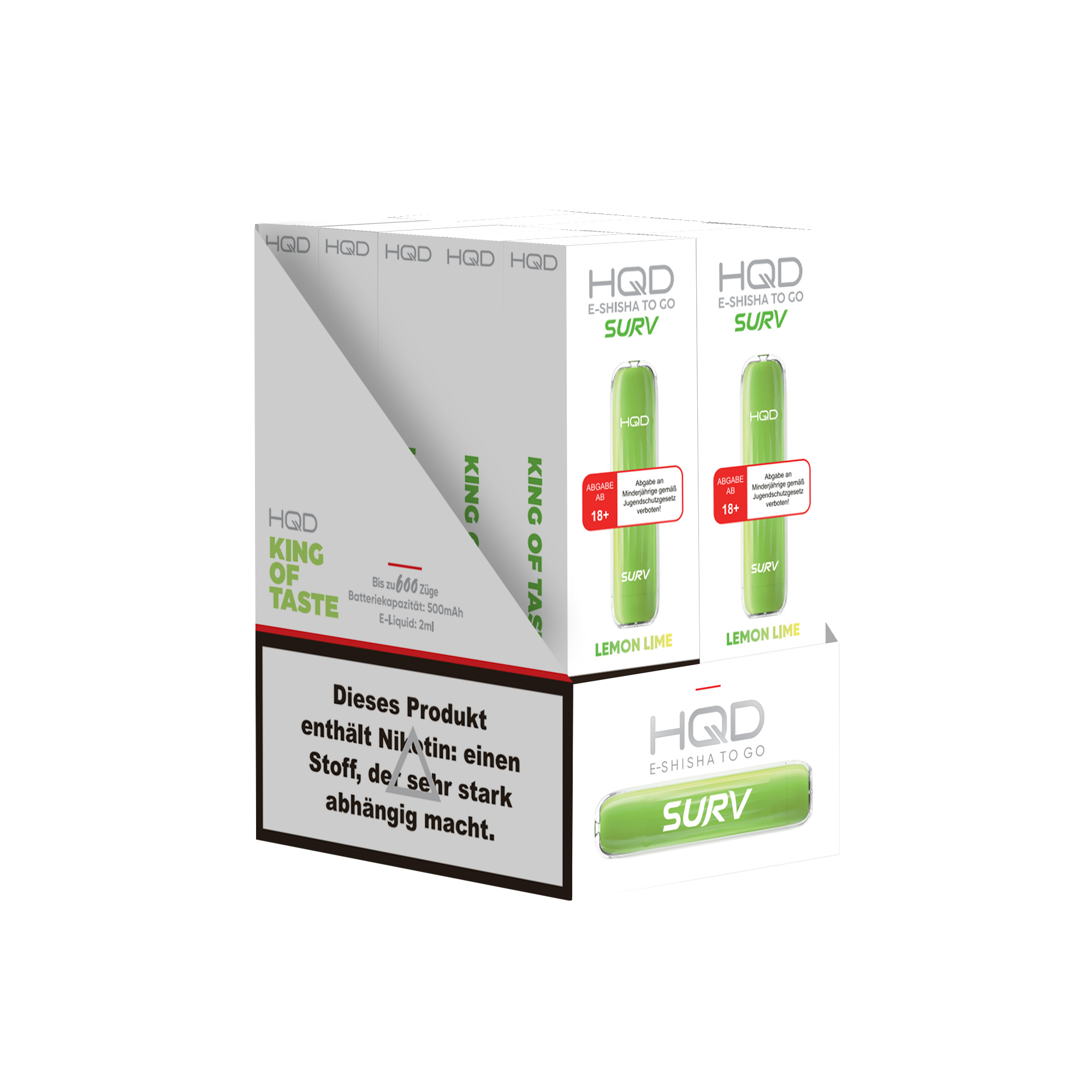 HQD Surv - E-Shisha - 600 Züge - Lemon Lime