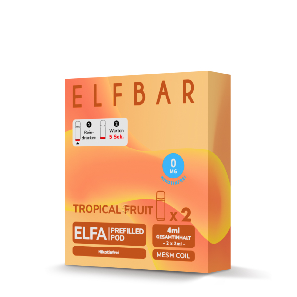 Elfbar - Elfa Prefilled Pod 2x2ml - Tropical Fruit Nikotinfrei