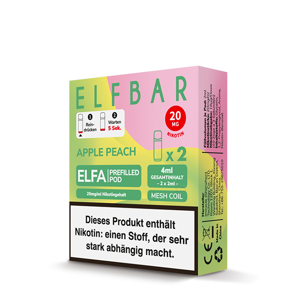 Elfbar - Elfa Prefilled Pod 2x2ml - Apple Peach